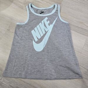 Nike Girl Tank Top Gray & Light Blue Stars Size 6X